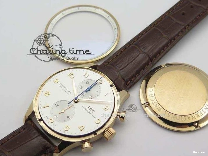 MIROTIME 0416 Portuguese Chrono RG IW371480 ZF 1:1 Best Edition White Dial On Brown Leather Strap A7750 V HighPerformance 7266